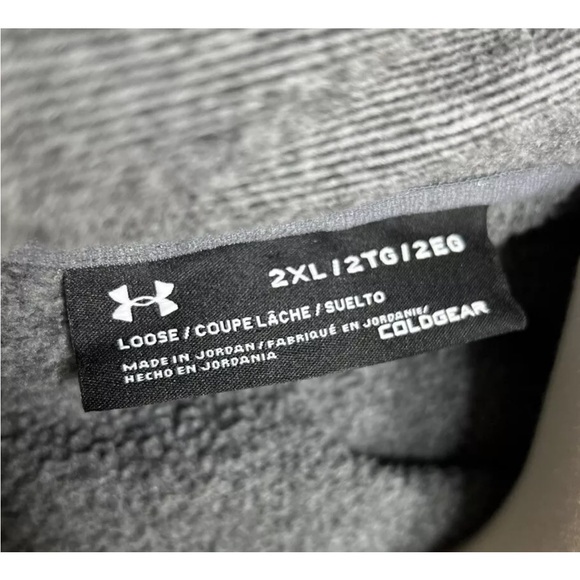 Under Armour Coldgear Loose Hooded Full Zip Jacket Size 2XL Grey LKNW Cond. - Picture 10 of 11